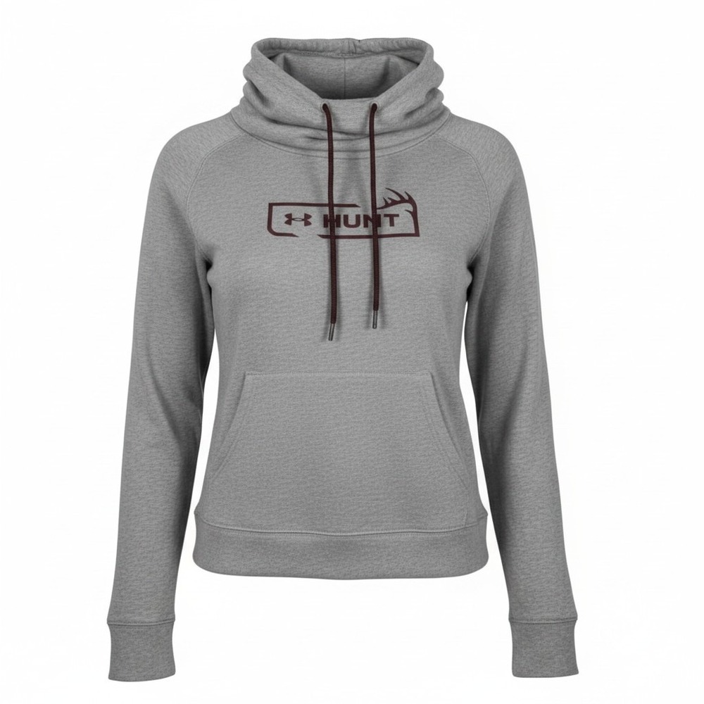 Under‎ Armour Sweatshirt Womens Size S Small Gray Hoodie Loose Funnel Neck Hunt